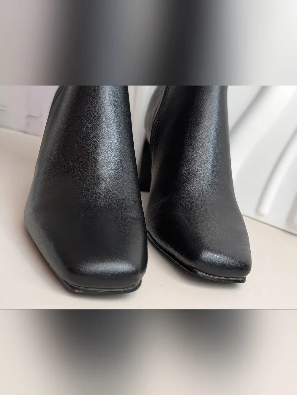 Steve Madden Hunny Black Knee High Boots Square Toe Heeled Size 8 New In Box
